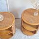 Pair of wicker bedside tables circa the 1970s.