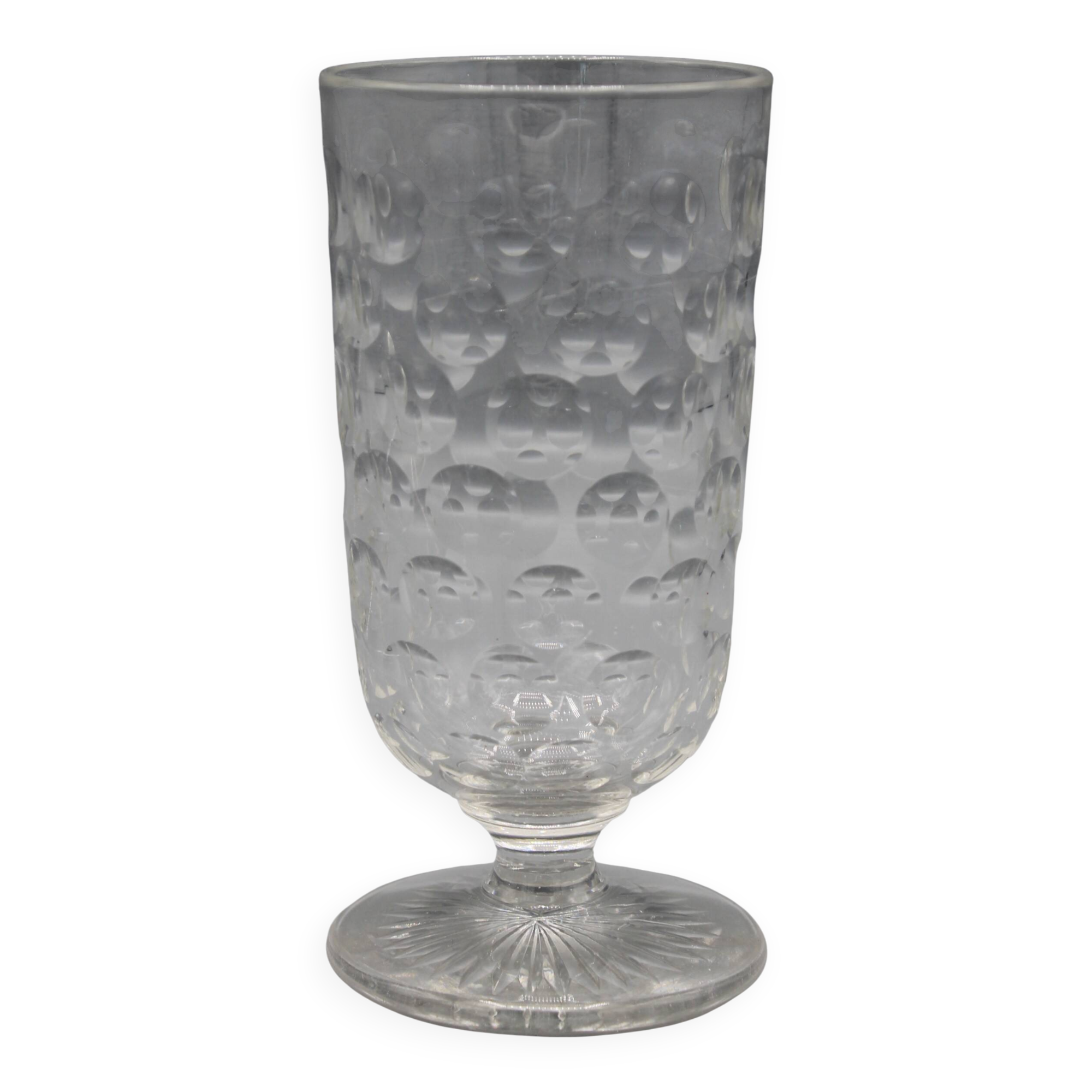 Old baccarat crystal glass with absinthe bistrot pastille decoration