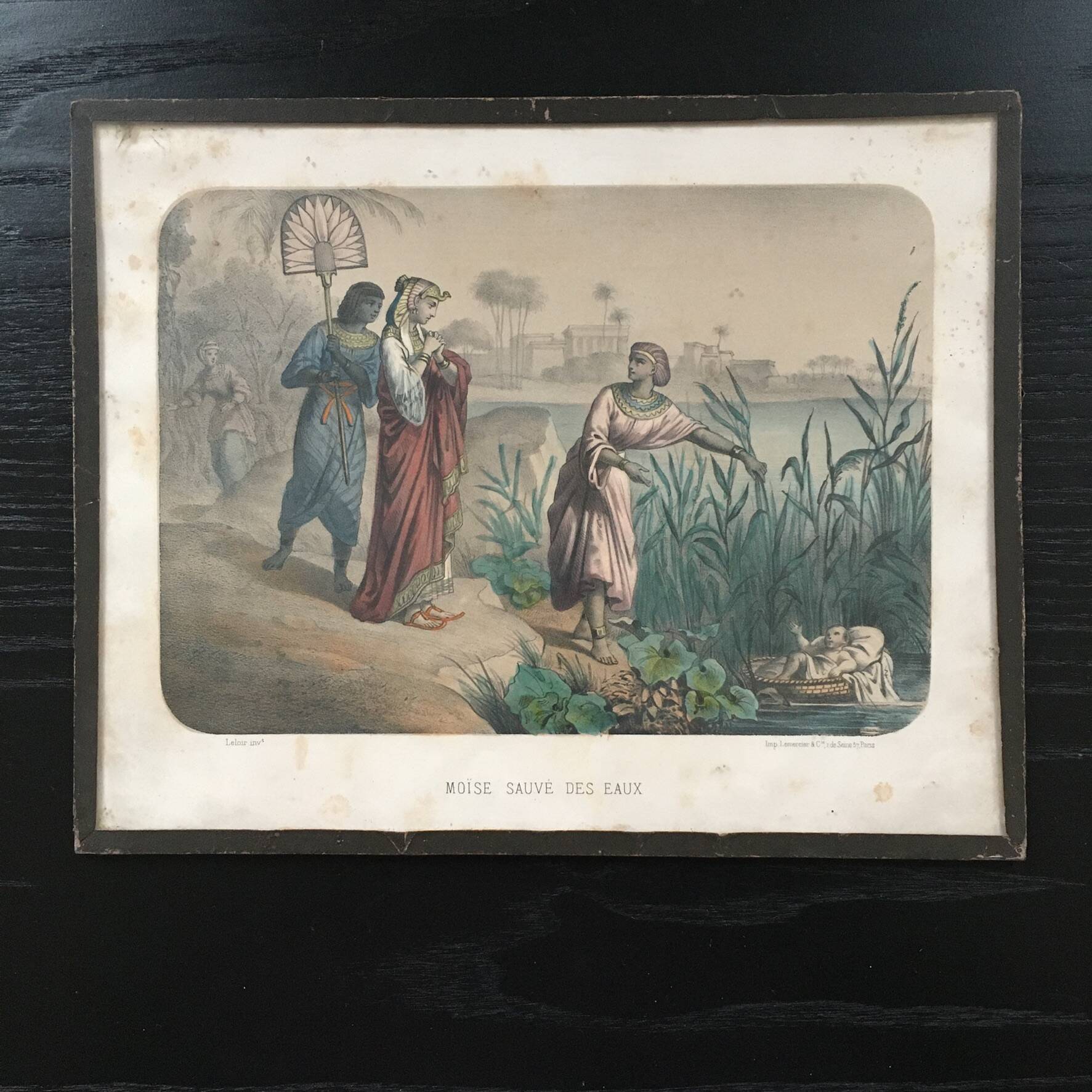 Illustration ancienne Moise sauvé des eaux