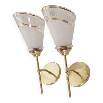 Pair of vintage 1950s wall lights