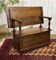 English oak bank safe from the 1930s that can serve as a console.