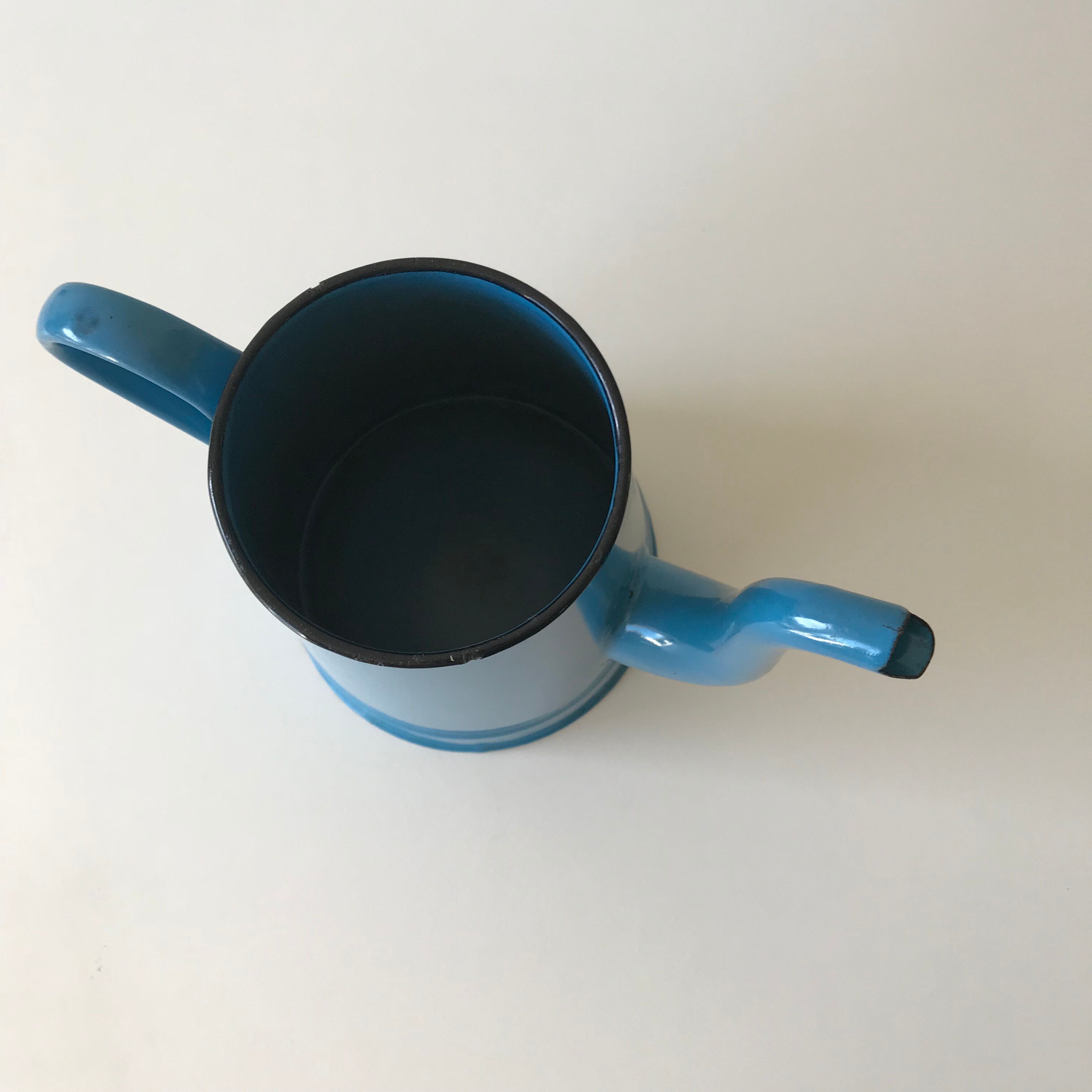 Blue enamel teapot