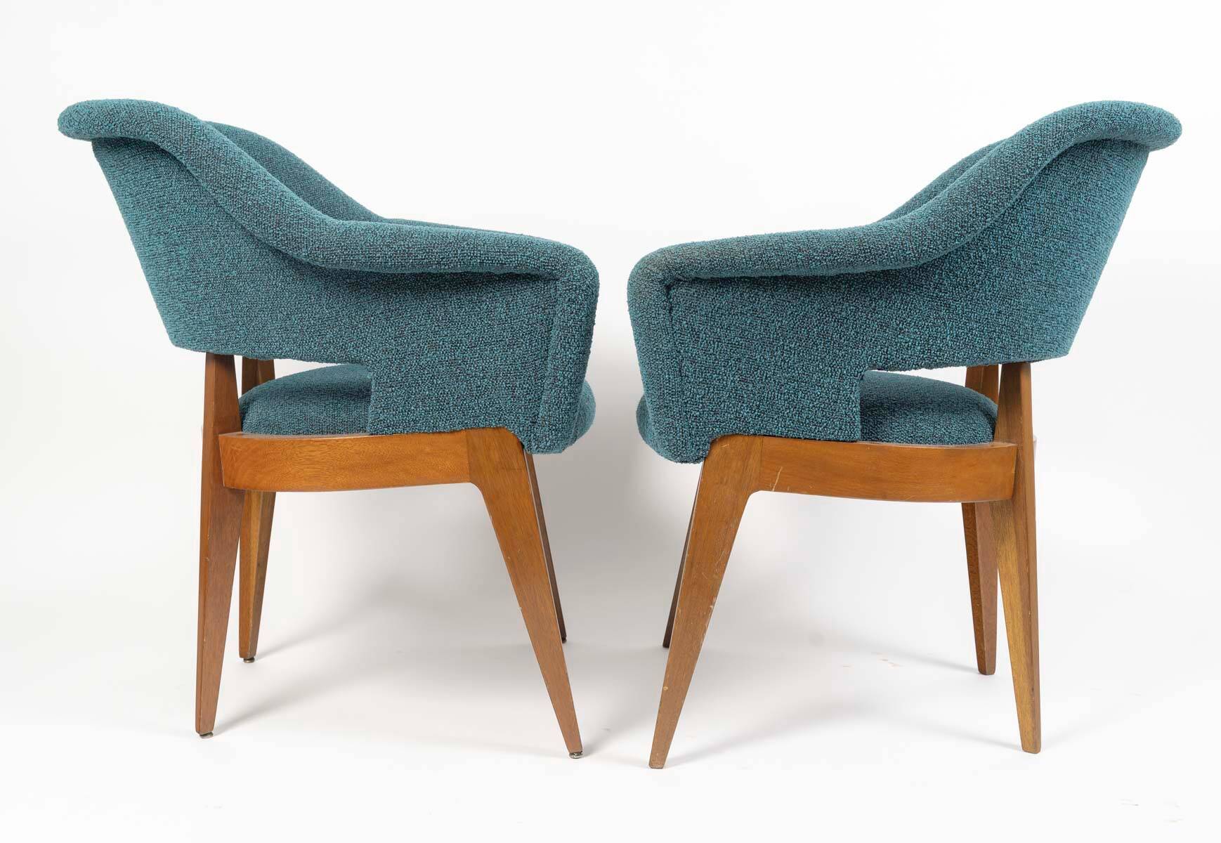 Pair of vintage armchairs by designer Charles Ramos, 1950s.