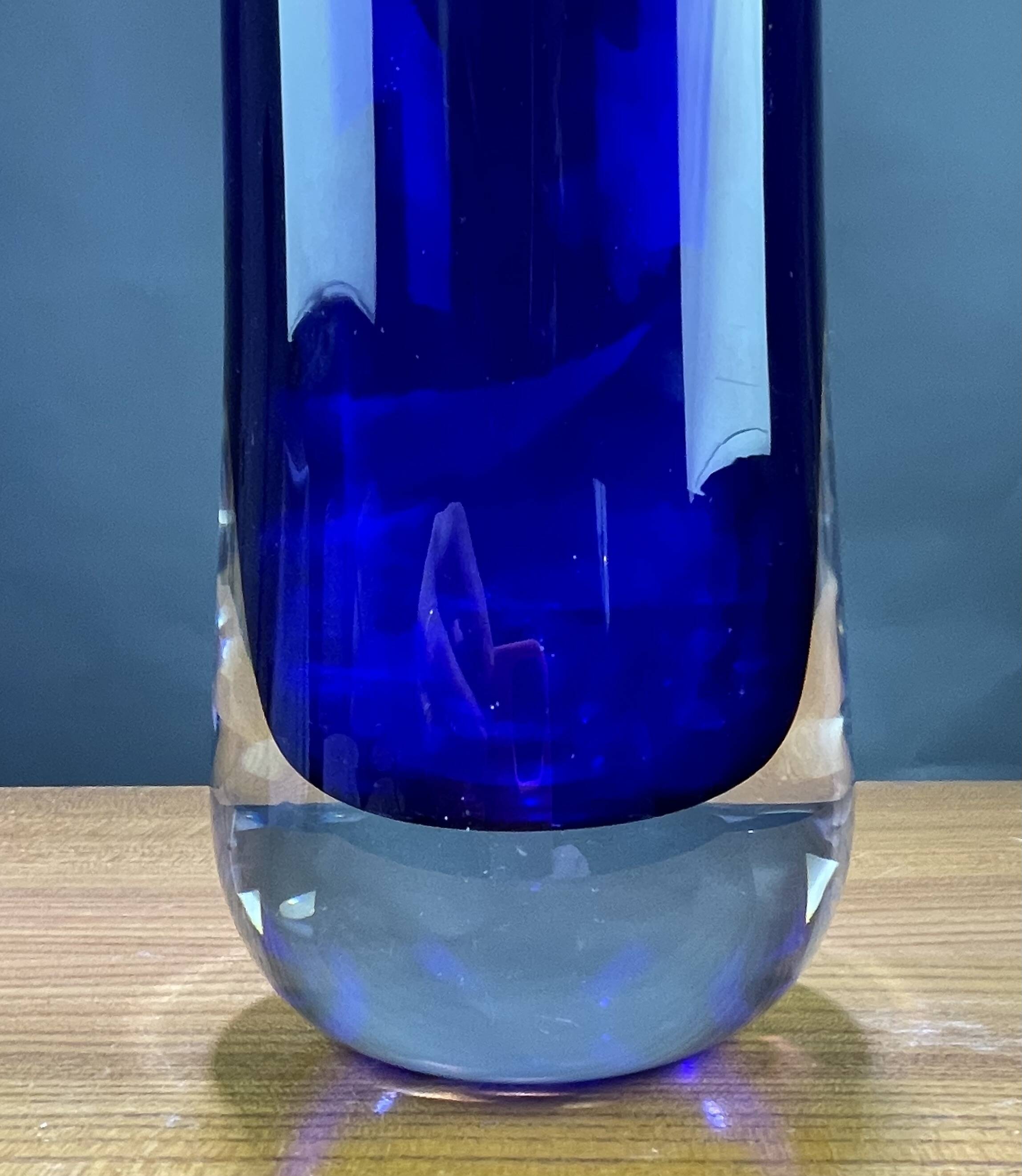 Blue glass vase