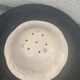 Fruit drainer salad bowl in glazed ceramic slip stamped vintage FG