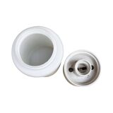 Industrial wall lamp, glass cylinder, white, 01B Elpor, Poland, 1970s.