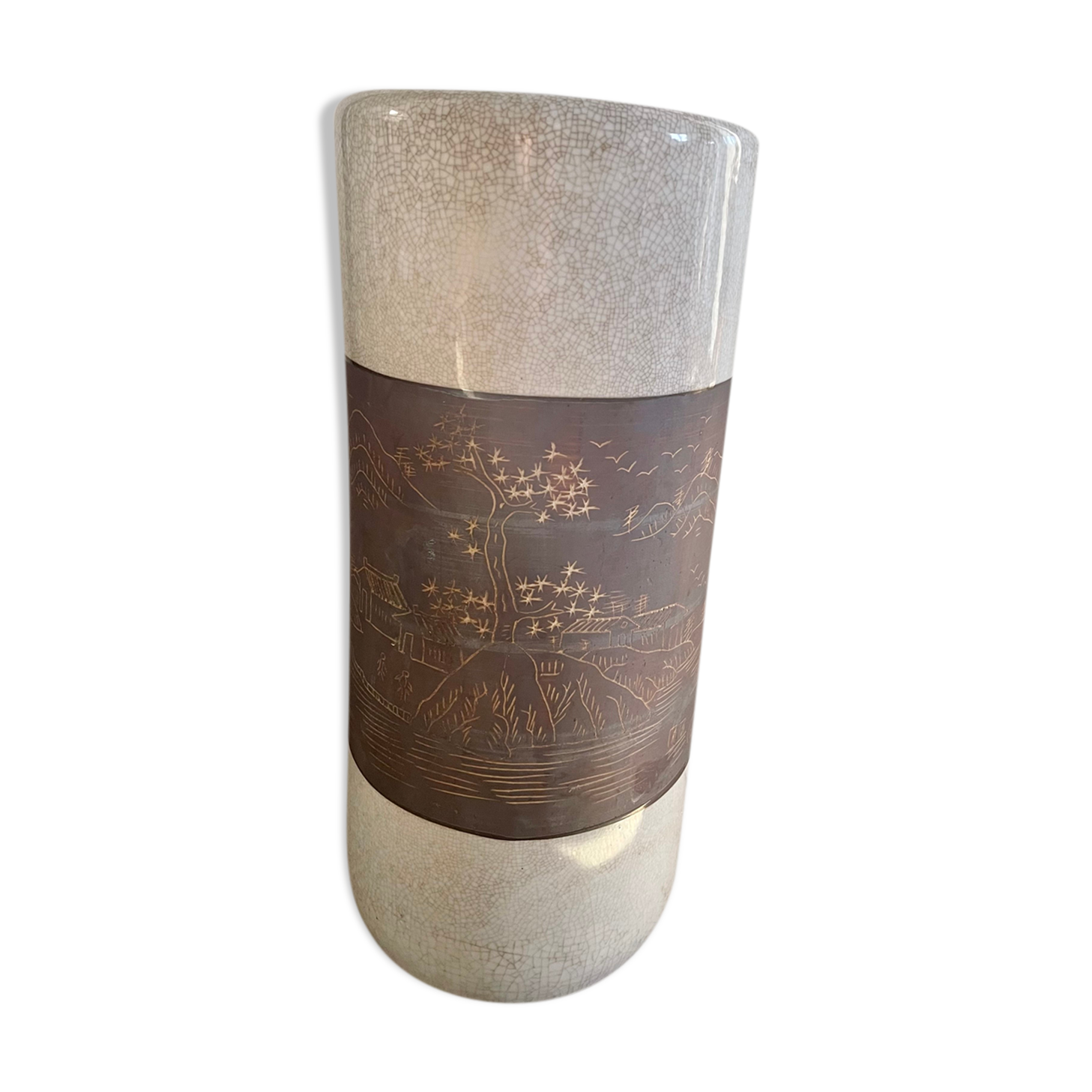 Vintage cracked ceramic umbrella holders