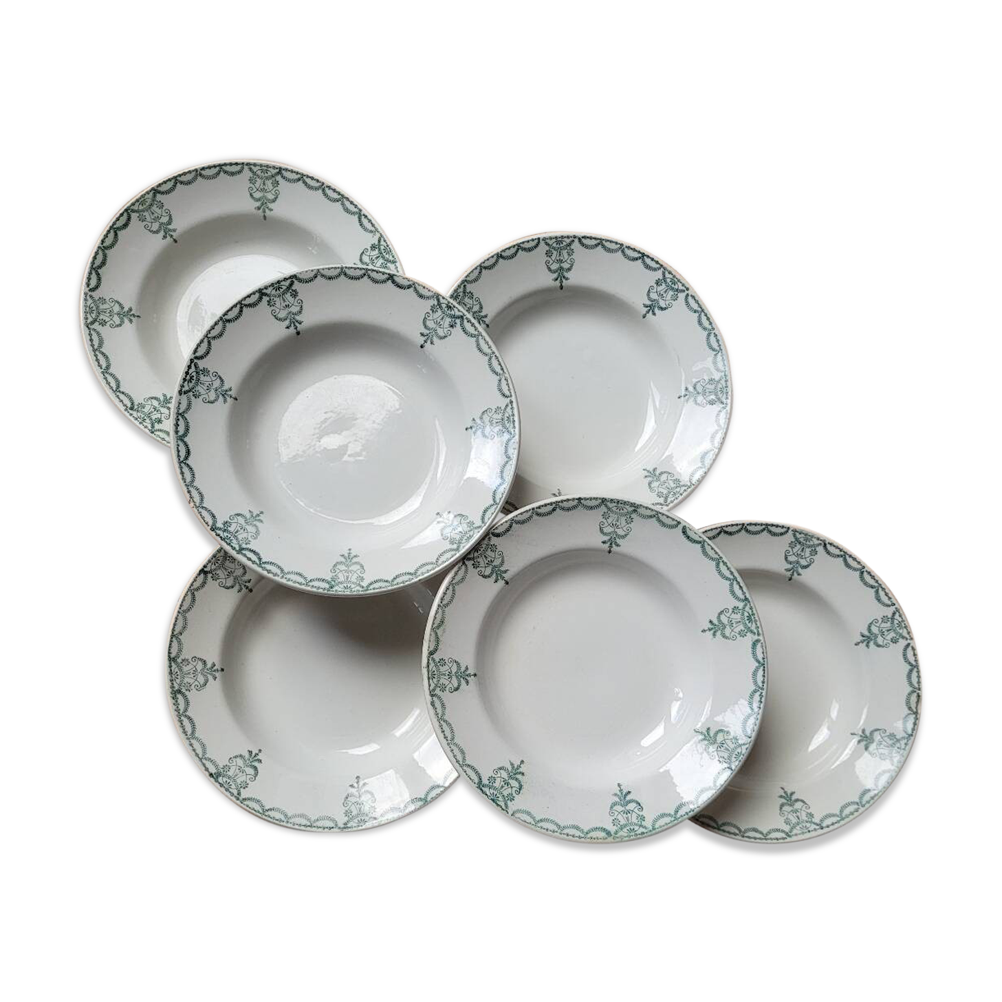 Lot n°4 of 6 soup plates 418 St Amand