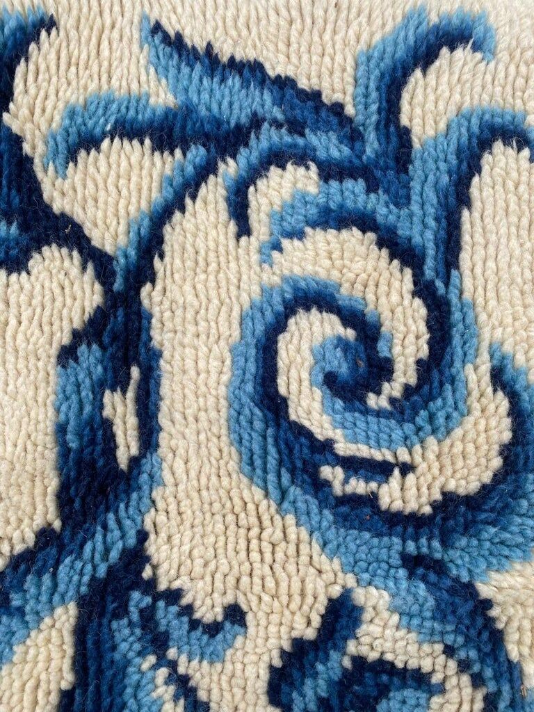 Cogolin carpet hand-knotted vintage France 128x70 cm