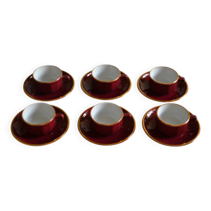 Lot de 6 tasses Apilco - bordeaux