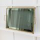 Doré Gold-Plated Bamboo Tray with Smoked Glass Insert – Hollywood Regency, 1960s