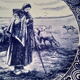 Round dish hollow Delfts decorating shepherdess and her sheep