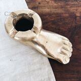 Solid brass ashtray in the shape of a foot