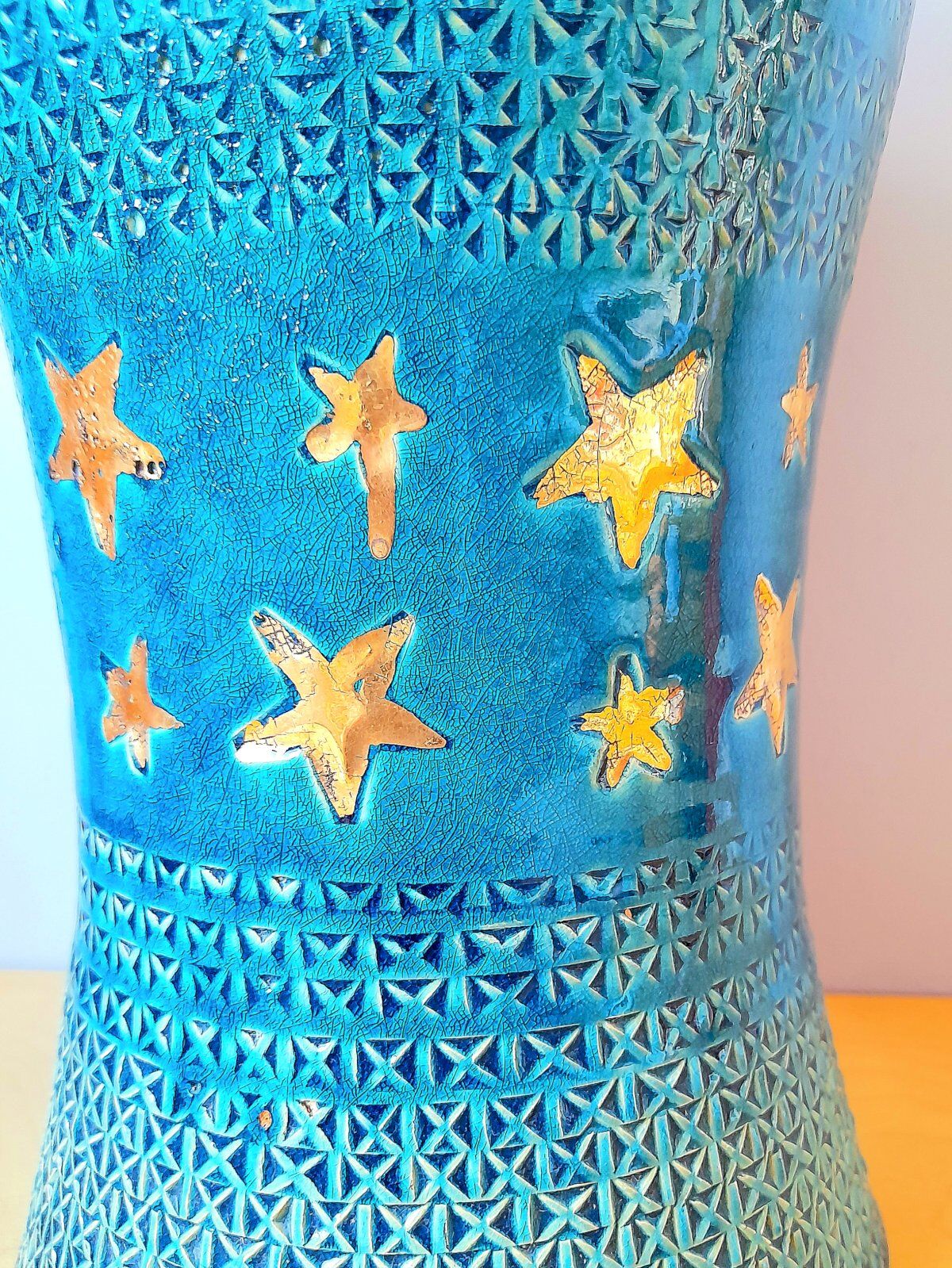 Starry ceramic lamp A. Rousset 1950