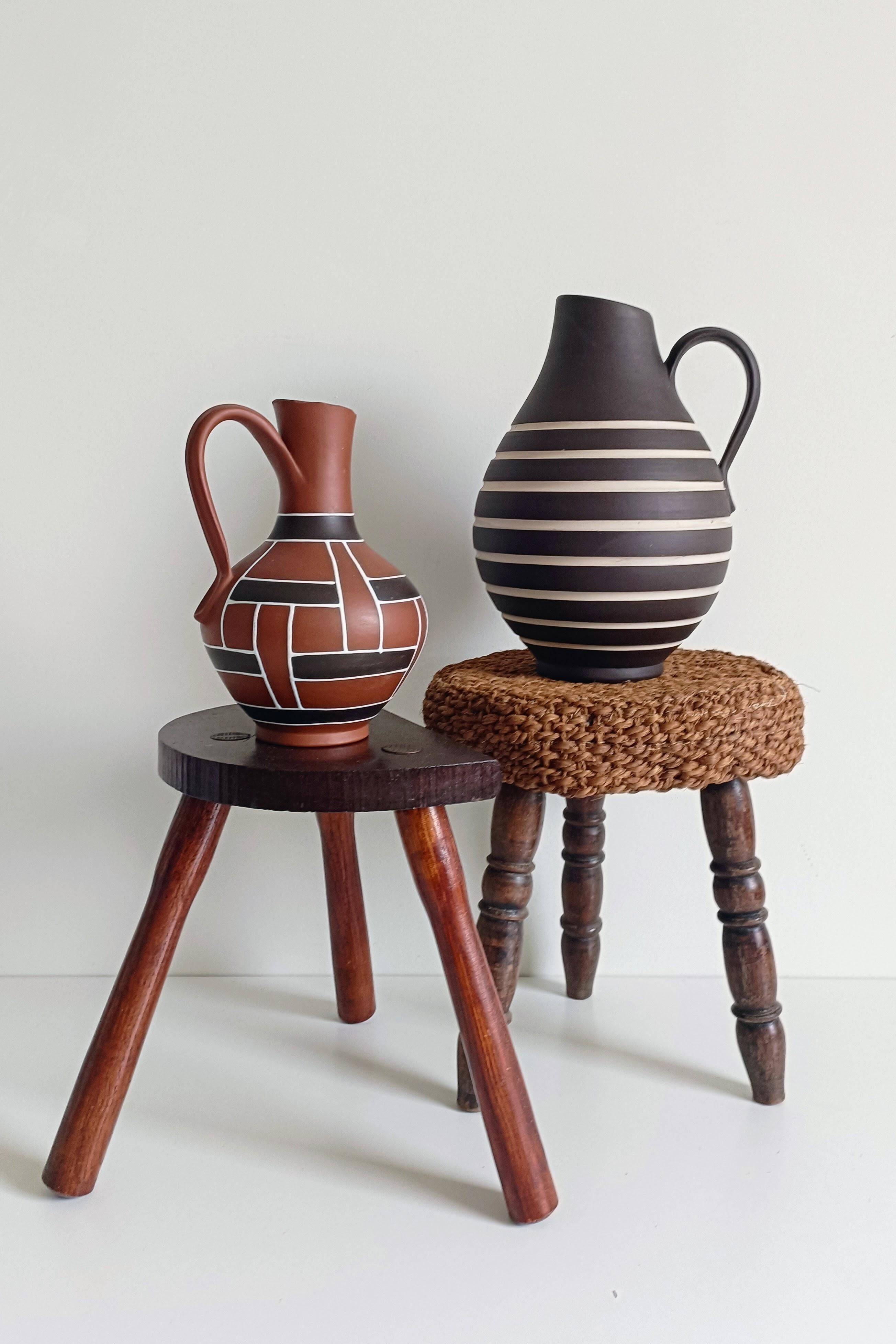 Mid-Century Modern Terracotta Pitcher by AKRU, West Germany, 1950s