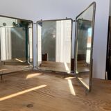 Metal triptych mirror from the 1950s