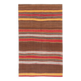 Tapis Kilim bohème aux tons terreux doux, 135 x 219 cm,
