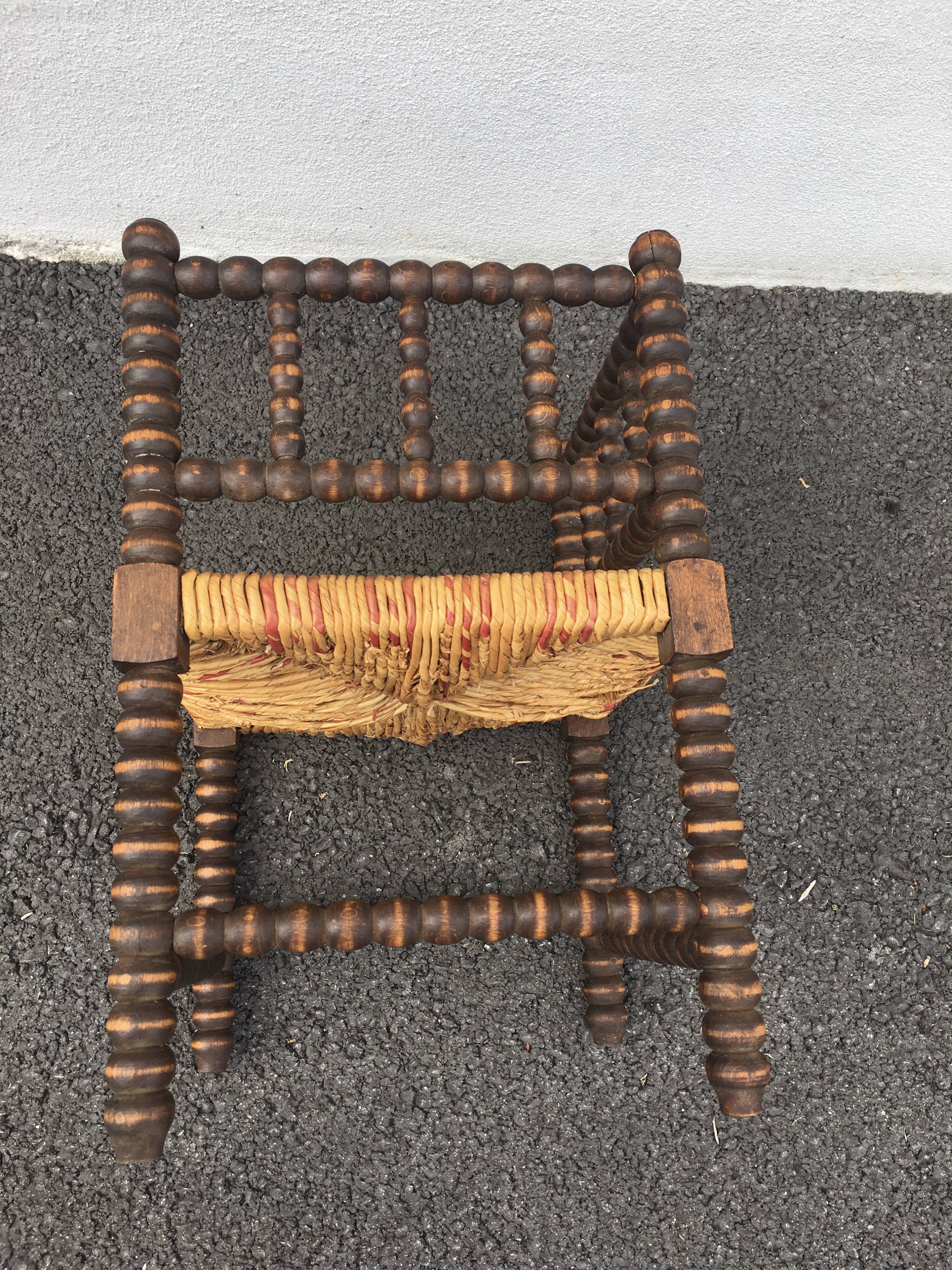 Straw corner chair for children