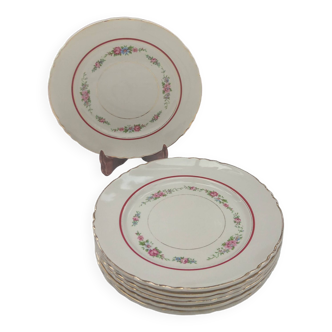 8 assiettes plates anciennes Moulin des loups