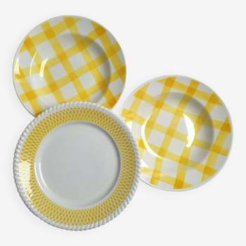 Assiettes vintage jaunes