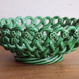 Ceramic basket / Green openwork bowl – Pichon Uzès