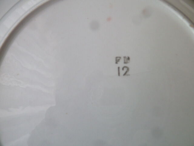 Set of 5 hollow faience plates FB 12 Badonviller