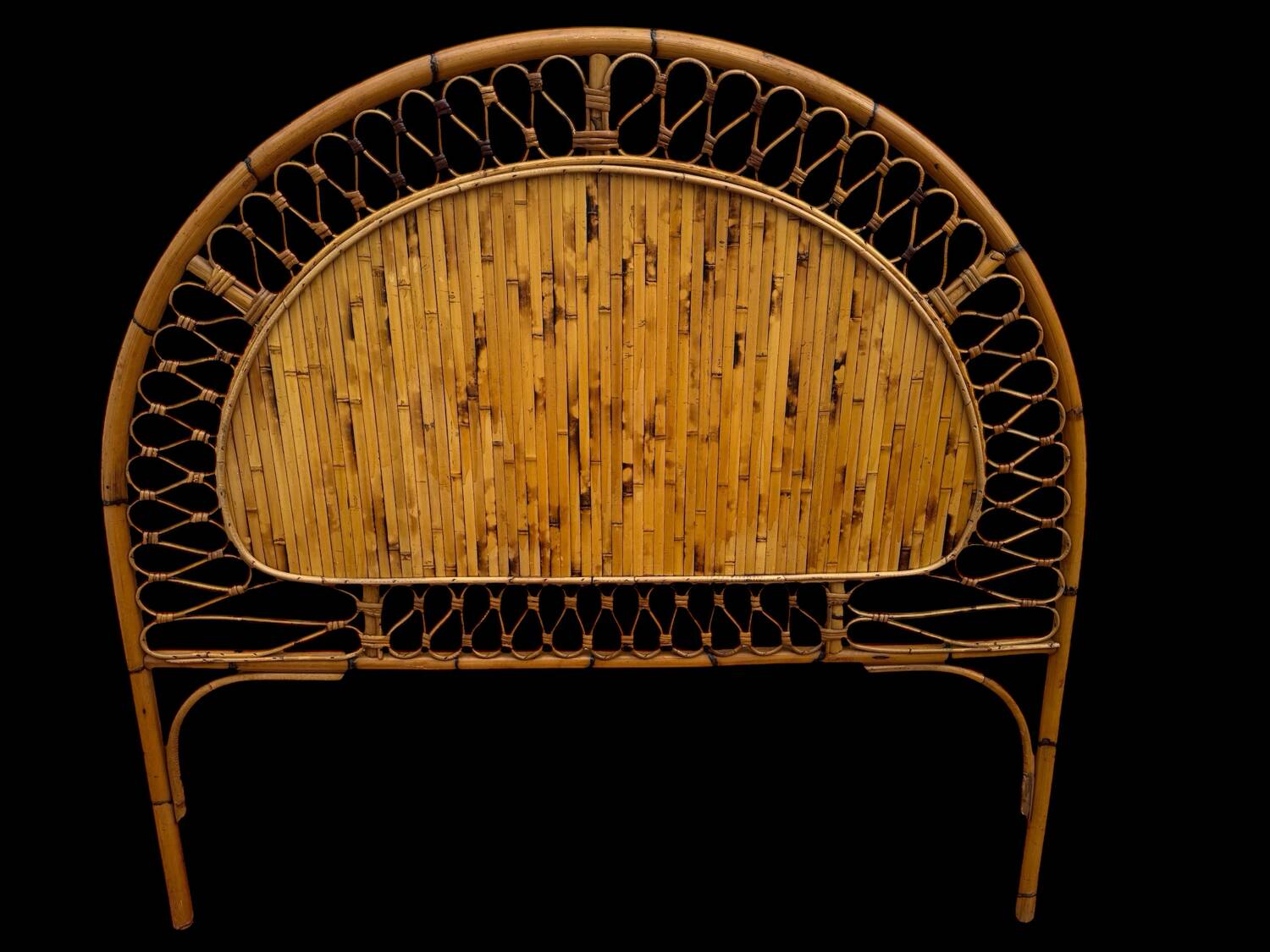 60's Rattan Headboard Italy