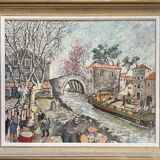 Mireille Richefort. Port du Somail. Oil on board.