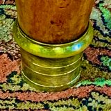 Oval table Art Deco period 1925, magnifying glass of Elm