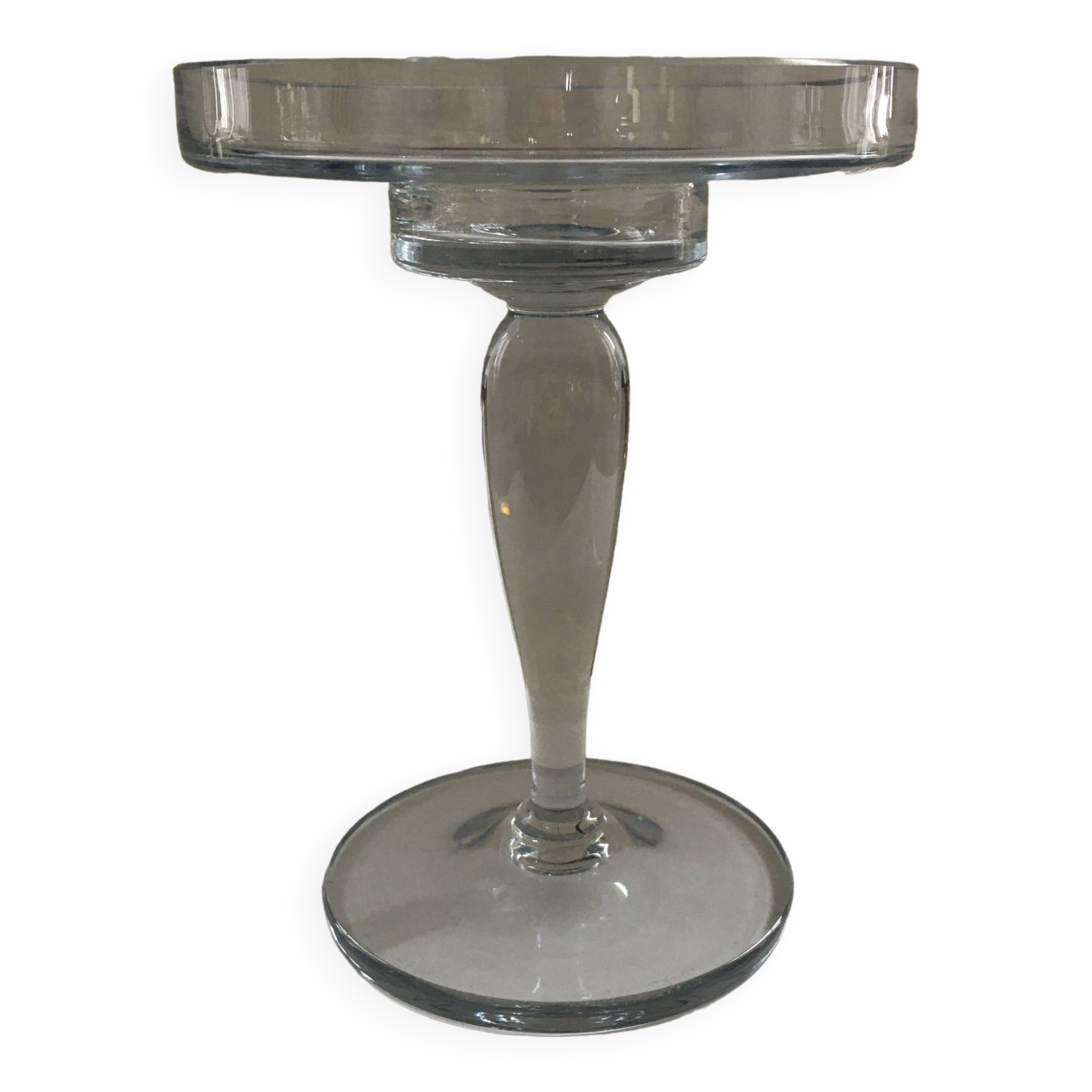 Large glass candle holder
