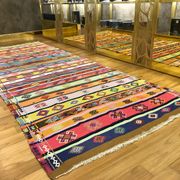 Colorful runner rug, handmade turkish kilim rug with ethnic patterns