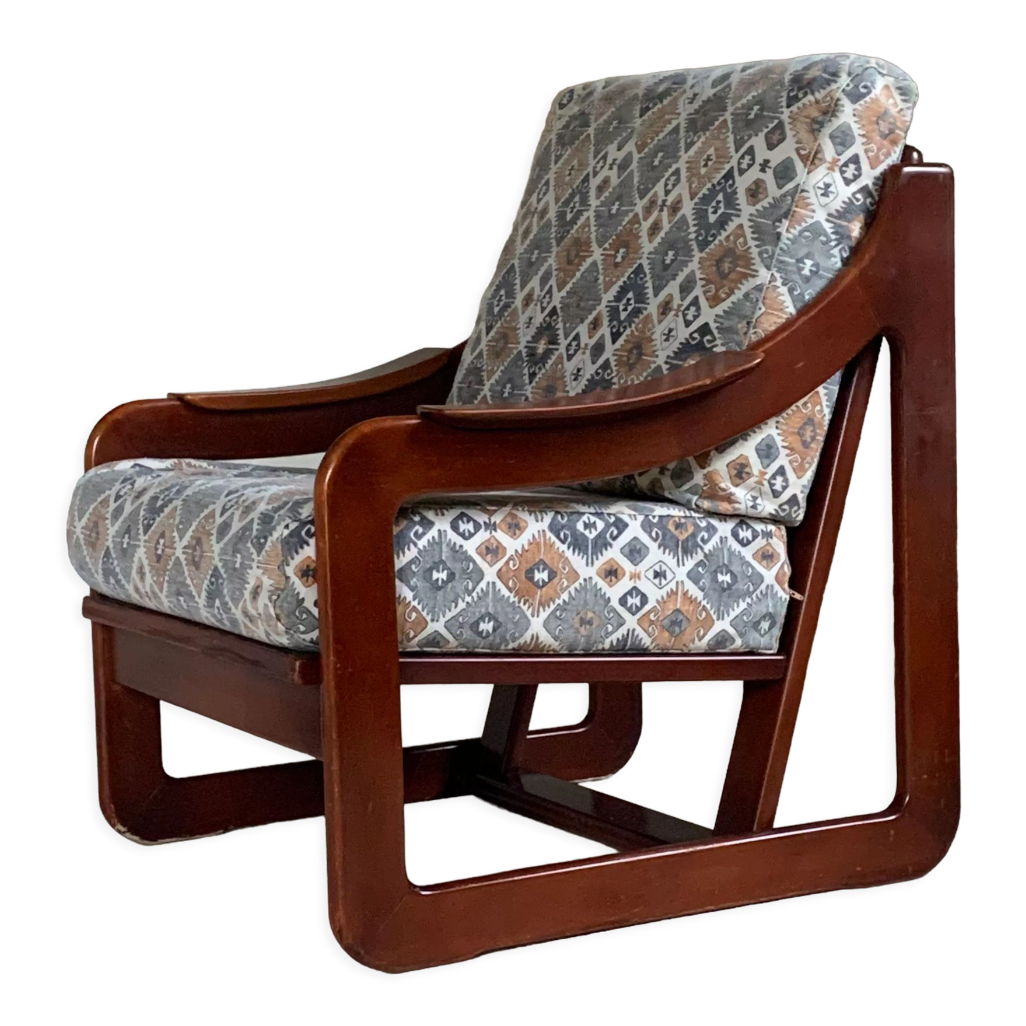 Armchair sleigh vintage 70s