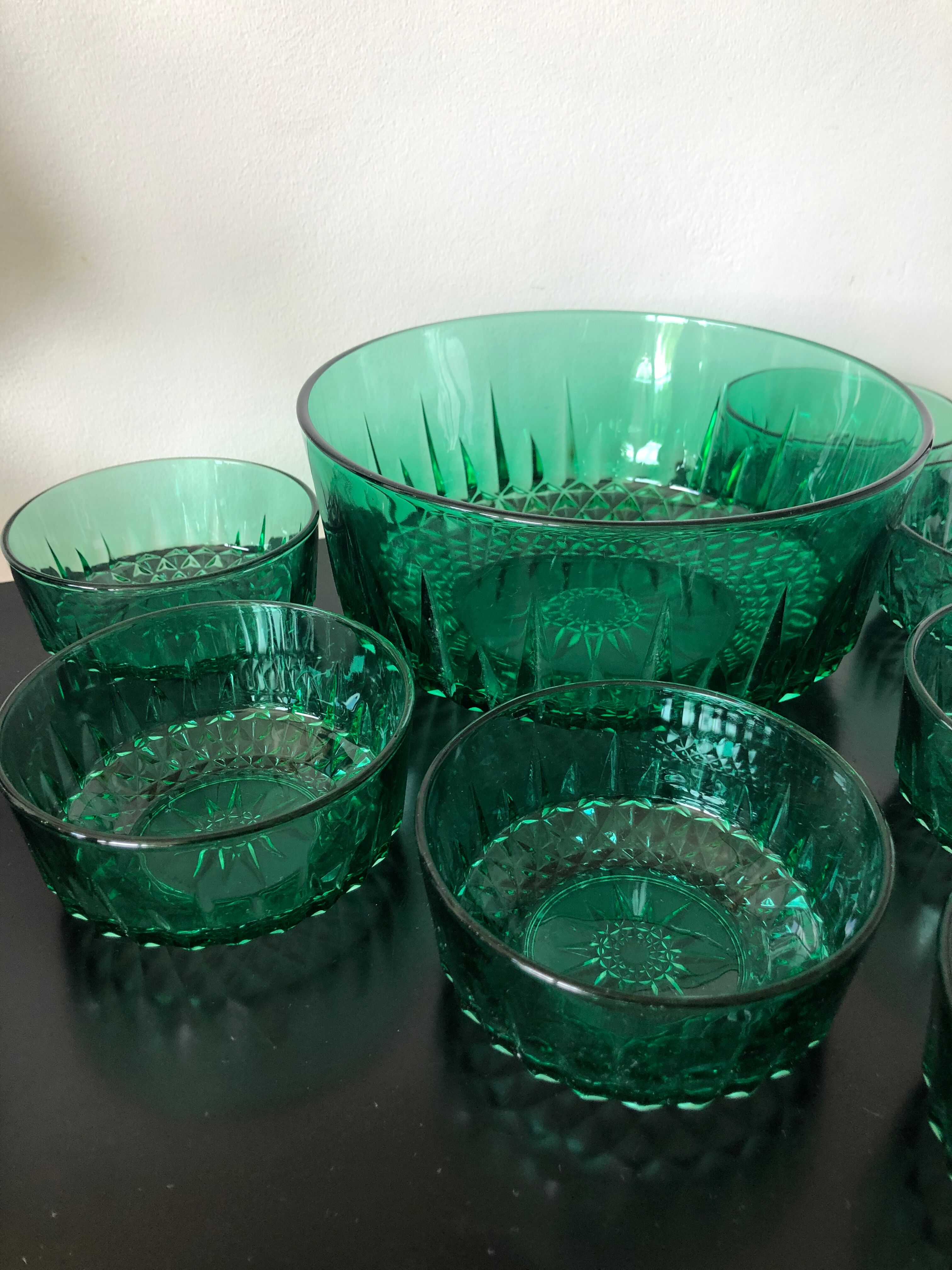 Dessert service Arcoroc emerald green