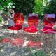 set of 3 vintage plexiglass chairs