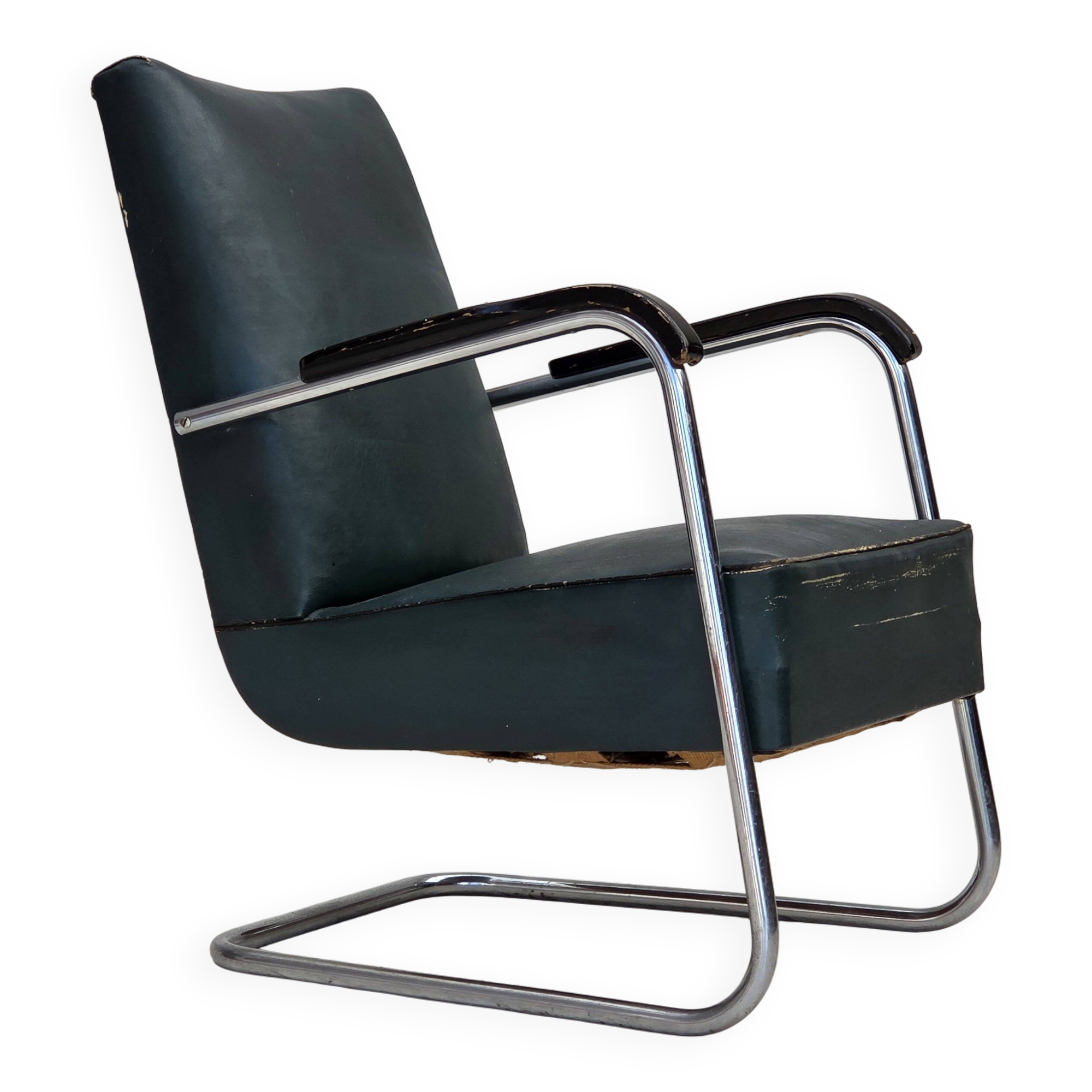 1950s, Scandinavian armchair in Bauhaus style, original condition.