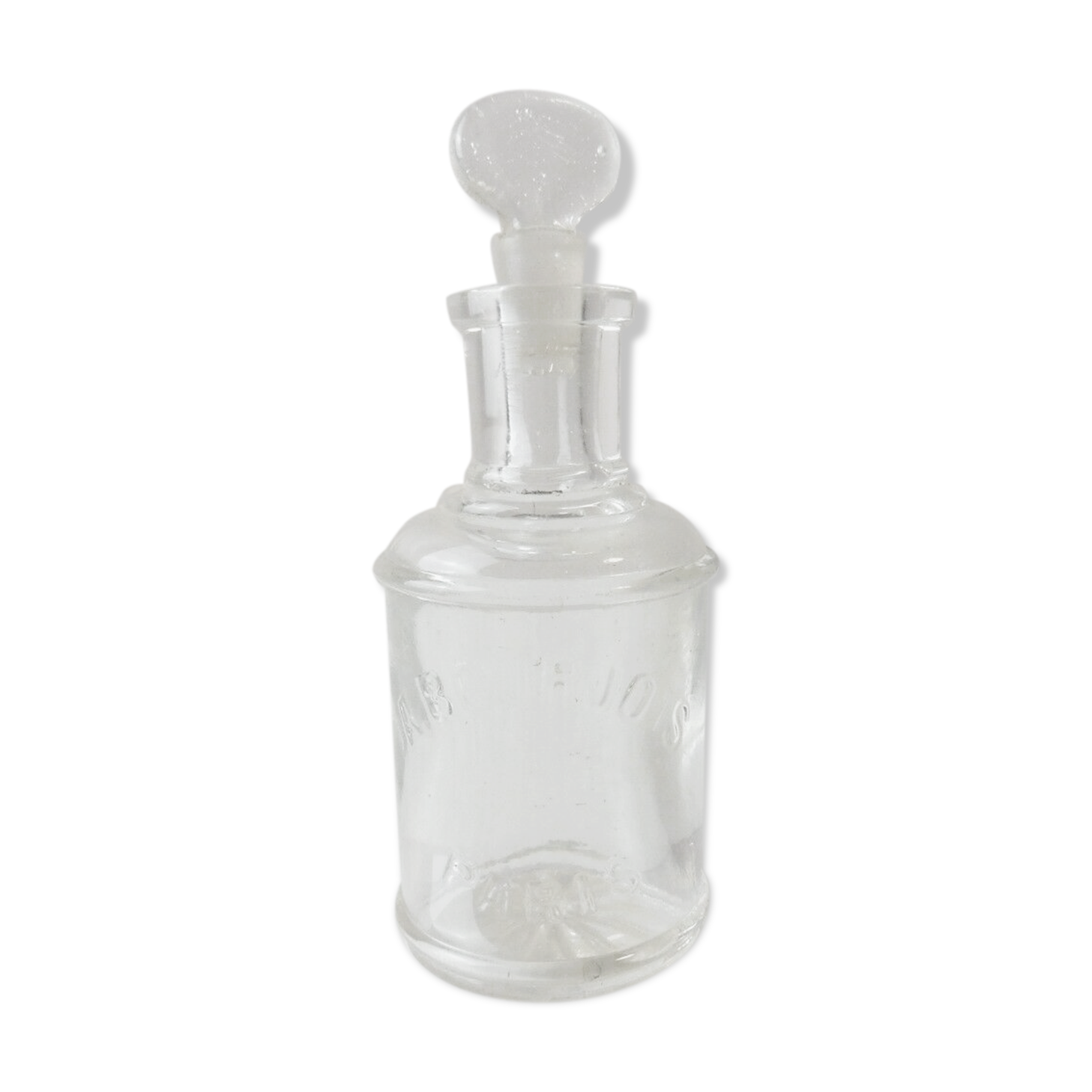 Old carafon bottle, concentrated extract / perfume, A. Bourjois, molded glass