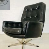 Vintage danish mid century svend. skipper leather lounge chair 1970,s