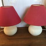 Pair of ceramic bedside lamps