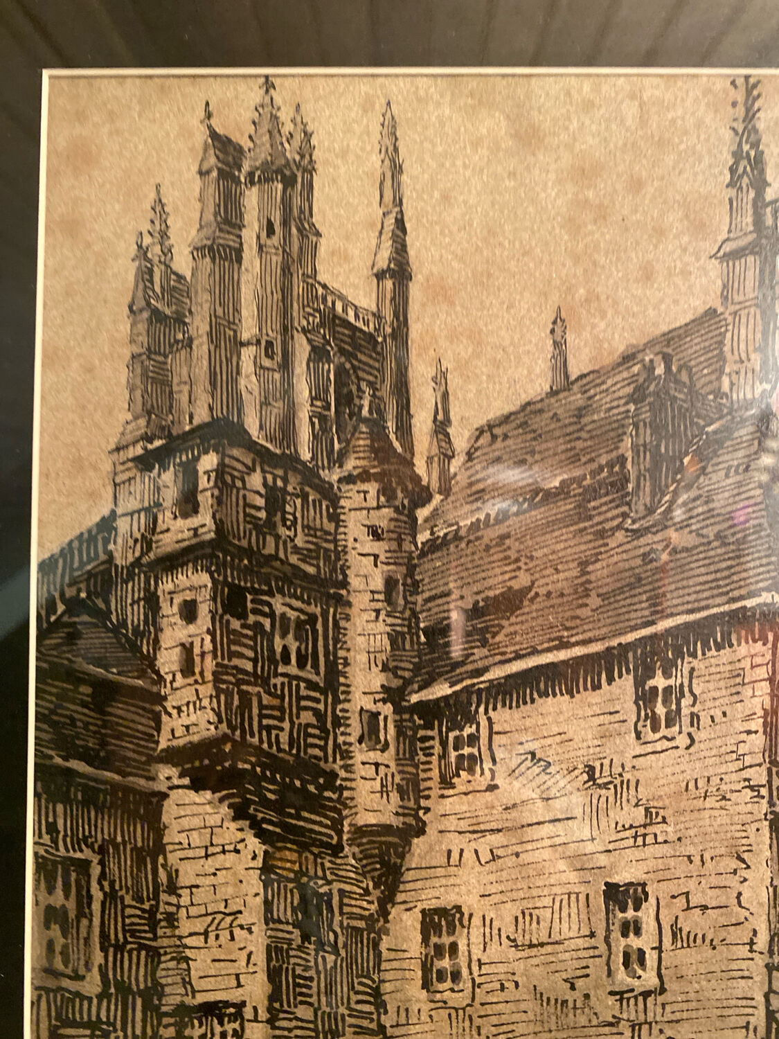 Encre de Chine originale, H. Boutin– vieux Nante (secteur cathédrale).