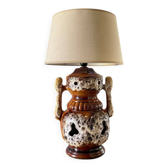 Lamp ceramic fat lava double lighting 70s