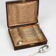 Box of 11 small spoons in Marly style CL in silver-plated metal – late 19th century