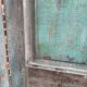 Three-leaf screen, salvaged from an Indian home, green, blue and natural patina