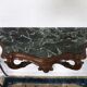 Console table wood and green marble from Aosta