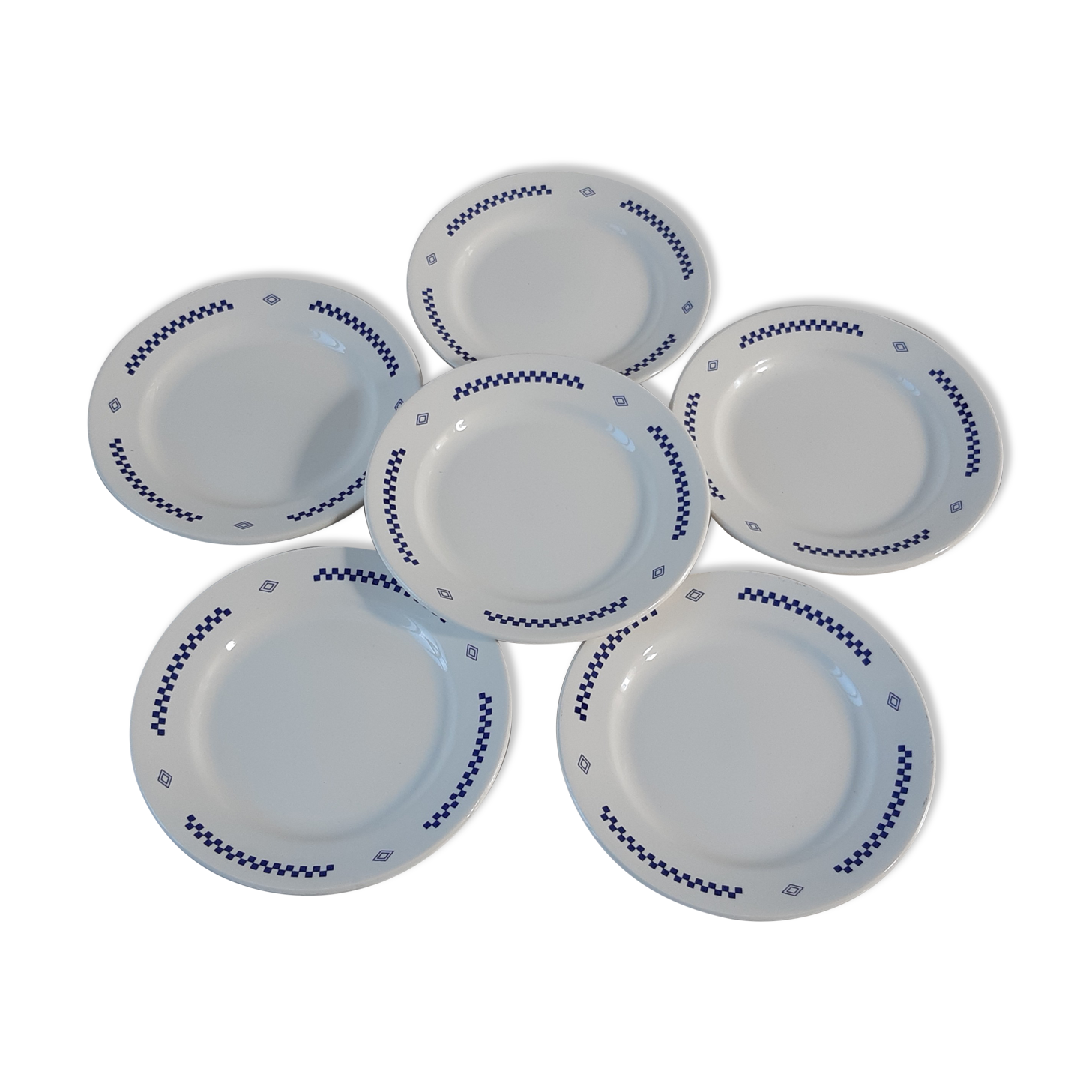 Set of 6 dessert plates Lustucru 80s