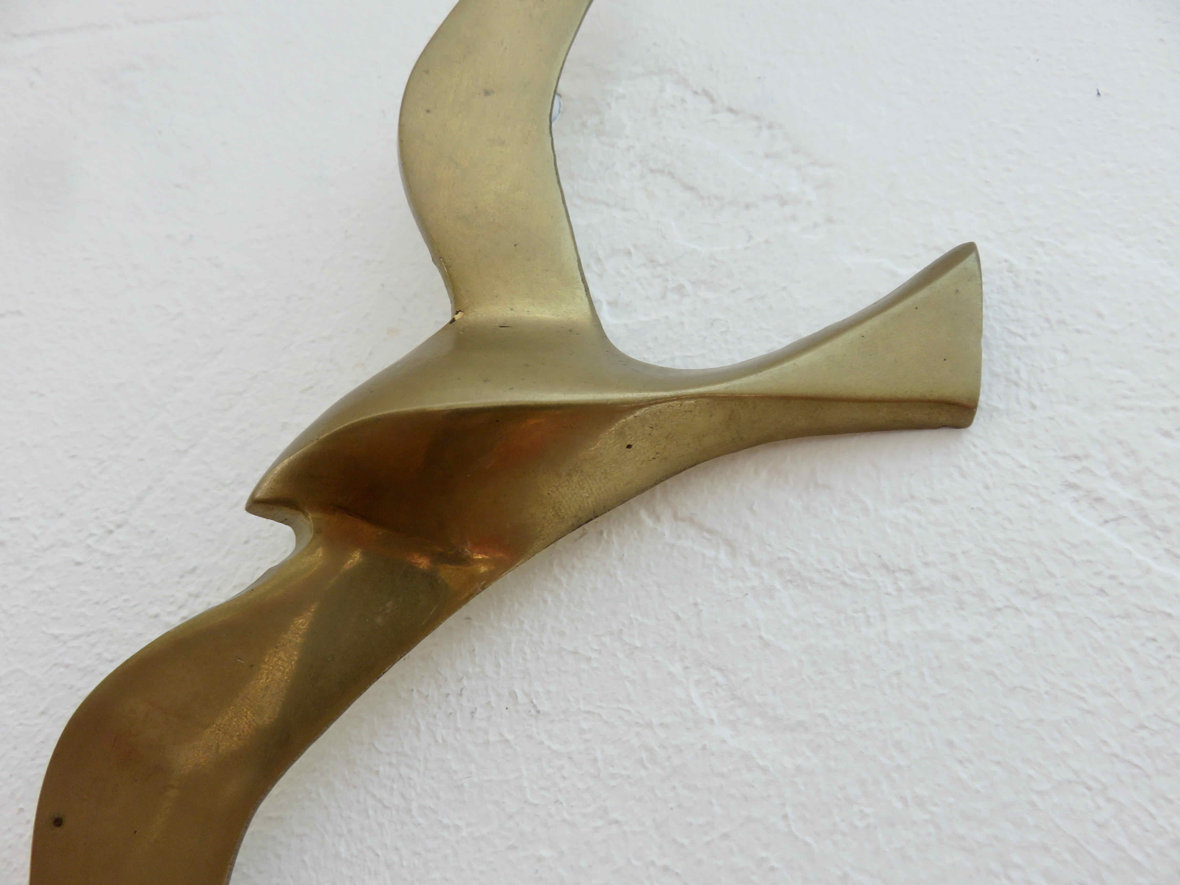 Seagull, bird, swallow, brass wall decoration 1970