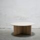 Table d'appoint vintage en travertin