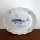 Fish plate limoges "corail la mer" porcelain a. giraud & cie sauviat