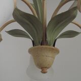 French Vintage 3 Light Lavender Lily Chandelier with Glass Shades 5480