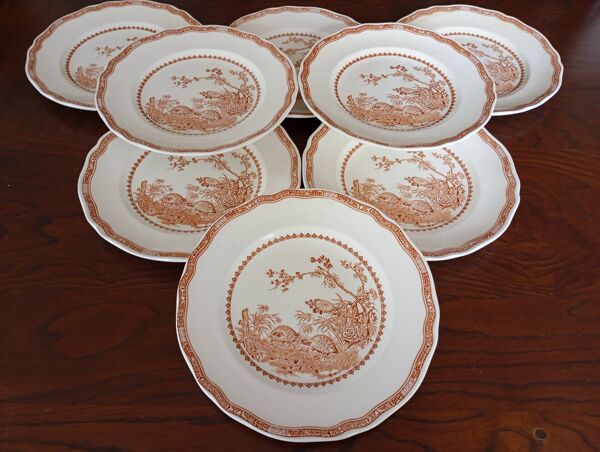 Assiettes plates anglaises Furnivals ''Quail