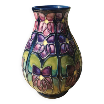 Moorcroft Violet Pattern Vase of Squat Ovoid Form